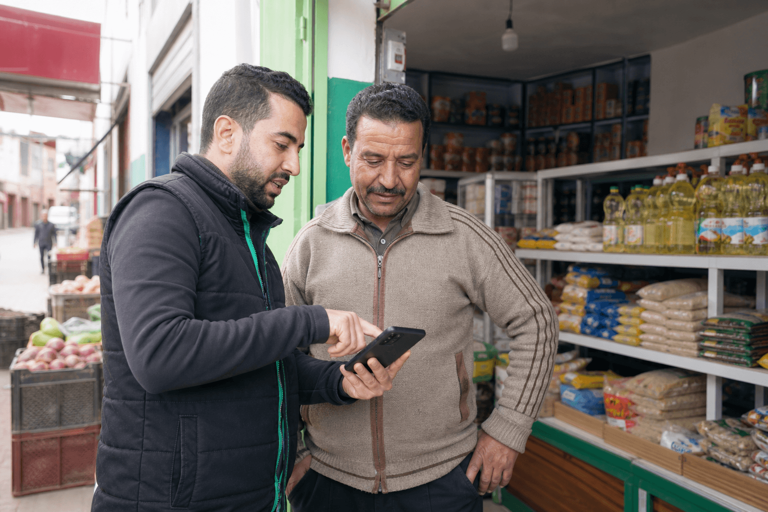 Commercial COMARKT en visite dans un point de vente marocain